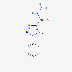 molecular formula C11H13N5O B3120544 5-甲基-1-(4-甲基苯基)-1H-1,2,3-三唑-4-甲酰肼 CAS No. 265657-41-8