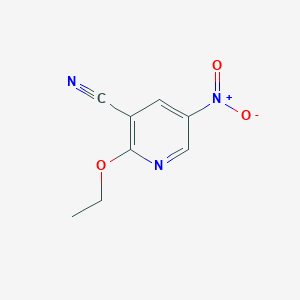 molecular formula C8H7N3O3 B3120552 2-乙氧基-5-硝基吡啶-3-腈 CAS No. 265664-09-3