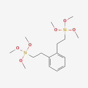 molecular formula C16H30O6Si2 B3120557 Benzene, bis[(trimethoxysilyl)ethyl]- CAS No. 266317-71-9