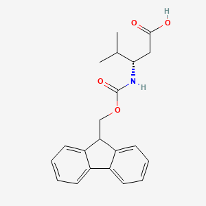 molecular formula C21H23NO4 B3120570 (S)-3-((((9H-Fluoren-9-yl)methoxy)carbonyl)amino)-4-methylpentanoic acid CAS No. 266318-79-0