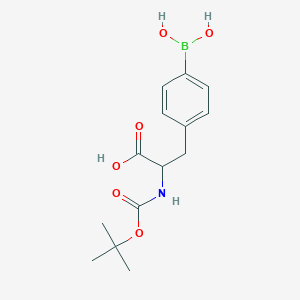 molecular formula C14H20BNO6 B3120621 2-[(t-Butoxycarbonyl) amino]-3-[4-(dihydroxyboranyl) phenyl] propionic acid CAS No. 266999-35-3