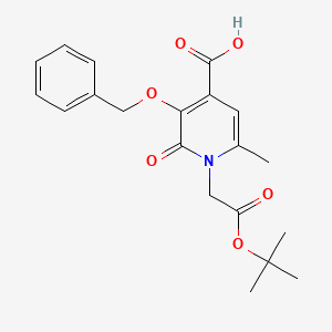 B3120647 3-Benzyloxy-4-carboxy-6-methyl-1-tert-butyloxycarbonylmethyl-2-pyridinone CAS No. 267875-80-9
