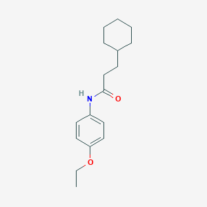molecular formula C17H25NO2 B312068 3-cyclohexyl-N-(4-ethoxyphenyl)propanamide 