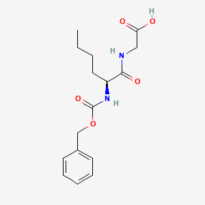 molecular formula C16H22N2O5 B3120706 甘氨酸，N-[(苯甲氧羰基)]-L-正亮氨酰- CAS No. 26971-68-6