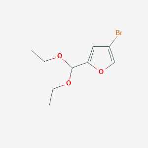 molecular formula C9H13BrO3 B3120732 4-Bromo-2-(diethoxymethyl)furan CAS No. 27065-51-6