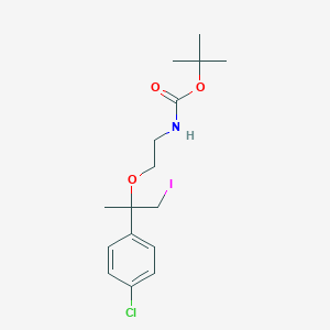 Tert-butyl (2-((2-(4-chlorophenyl)-1-iodopropan-2-yl)oxy)ethyl)carbamate