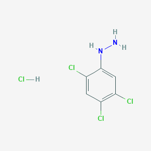 molecular formula C6H6Cl4N2 B3120772 1-(2,4,5-Trichlorophenyl)hydrazine hydrochloride CAS No. 2724-67-6