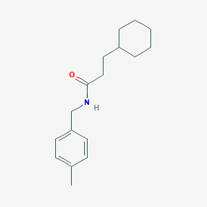 molecular formula C17H25NO B312078 3-cyclohexyl-N-(4-methylbenzyl)propanamide 