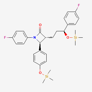 molecular formula C30H37F2NO3Si2 B3120781 (3R,4S)-1-(4-氟苯基)-3-((S)-3-(4-氟苯基)-3-((三甲基甲硅烷基)氧基)丙基)-4-(4-((三甲基甲硅烷基)氧基)苯基)氮杂环丁-2-酮 CAS No. 272778-13-9