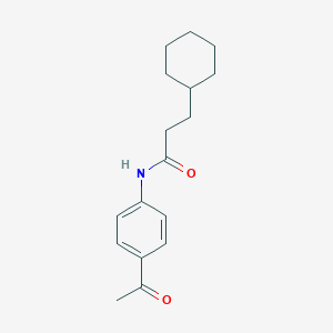 molecular formula C17H23NO2 B312086 N-(4-acetylphenyl)-3-cyclohexylpropanamide 