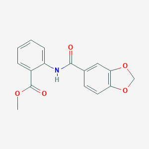 molecular formula C16H13NO5 B312097 Methyl 2-[(1,3-benzodioxol-5-ylcarbonyl)amino]benzoate 