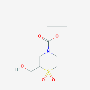 molecular formula C10H19NO5S B3121066 叔丁基 2-(羟甲基)硫吗啉-4-羧酸酯 1,1-二氧化物 CAS No. 278788-71-9