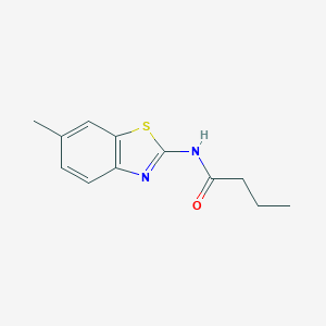 molecular formula C12H14N2OS B312110 N-(6-methyl-1,3-benzothiazol-2-yl)butanamide 