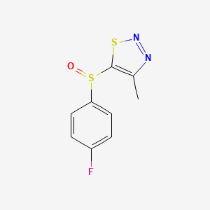 molecular formula C9H7FN2OS2 B3121275 4-氟苯基 4-甲基-1,2,3-噻二唑-5-基亚砜 CAS No. 282523-03-9