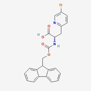 molecular formula C23H19BrN2O4 B3121313 2-吡啶丙酸，5-溴-α-[[(9H-芴-9-基甲氧基)羰基]氨基]，(αS)- CAS No. 282734-37-6