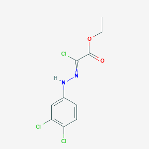 molecular formula C10H9Cl3N2O2 B3121330 Acetic acid, chloro[(3,4-dichlorophenyl)hydrazono]-, ethyl ester CAS No. 28317-50-2