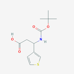 molecular formula C12H17NO4S B3121385 3-[(tert-Butoxycarbonyl)amino]-3-(3-thienyl)-propanoic acid CAS No. 284492-23-5