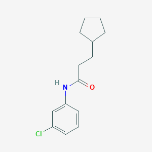 molecular formula C14H18ClNO B312142 N-(3-chlorophenyl)-3-cyclopentylpropanamide 
