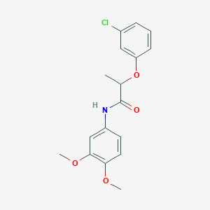 molecular formula C17H18ClNO4 B312143 2-(3-chlorophenoxy)-N-(3,4-dimethoxyphenyl)propanamide 