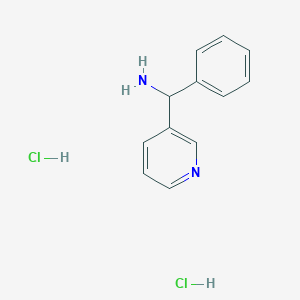 molecular formula C12H14Cl2N2 B3121471 C-Phenyl-C-pyridin-3-yl-methylaminedihydrochloride CAS No. 287111-68-6