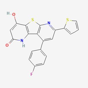 molecular formula C20H11FN2O2S2 B3121627 9-(4-fluorophenyl)-4-hydroxy-7-(2-thienyl)pyrido[2',3':4,5]thieno[2,3-b]pyridin-2(1H)-one CAS No. 290300-02-6