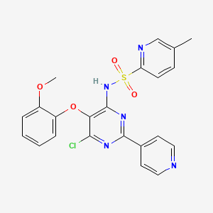 B3121654 5-Methyl-N-[6-chloro-5-(2-methoxyphenoxy)-2-(4-pyridyl)-4-pyrimidinyl]-2-pyridinesulfonamide CAS No. 290815-30-4
