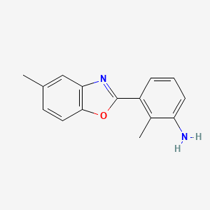 2-Methyl-3-(5-methyl-1,3-benzoxazol-2-yl)aniline