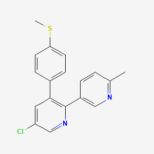 molecular formula C18H15ClN2S B3121719 5-Chloro-2-(6-methylpyridin-3-yl)-3-(4-methylsulfanylphenyl)pyridine CAS No. 292067-97-1