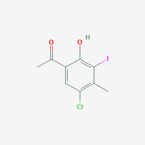 molecular formula C9H8ClIO2 B3121723 1-(5-Chloro-2-hydroxy-3-iodo-4-methylphenyl)ethanone CAS No. 292144-86-6