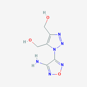 molecular formula C6H8N6O3 B3121762 [3-(4-Amino-furazan-3-yl)-5-hydroxymethyl-3H-[1,2,3]triazol-4-yl]-methanol CAS No. 292836-31-8