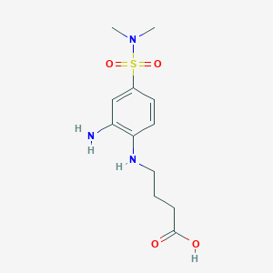 molecular formula C12H19N3O4S B3121795 4-[2-氨基-4-(二甲基磺酰氨基)苯基氨基]丁酸 CAS No. 293764-50-8
