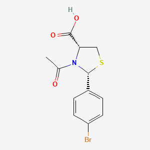 molecular formula C12H12BrNO3S B3121820 (2R,4R)-3-acetyl-2-(4-bromophenyl)-1,3-thiazolidine-4-carboxylic acid CAS No. 294845-47-9