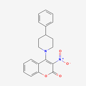 molecular formula C20H18N2O4 B3121823 3-nitro-4-(4-phenylpiperidino)-2H-chromen-2-one CAS No. 294853-41-1