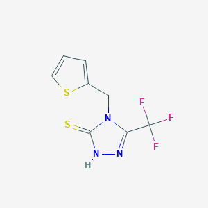 molecular formula C8H6F3N3S2 B3121834 4-(2-thienylmethyl)-5-(trifluoromethyl)-2,4-dihydro-3H-1,2,4-triazole-3-thione CAS No. 294853-79-5