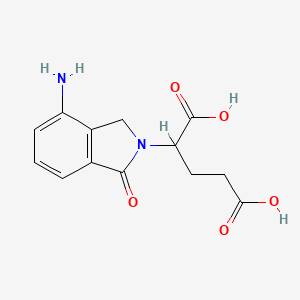 molecular formula C13H14N2O5 B3121856 2-(4-Amino-1-oxoisoindolin-2-yl)pentanedioic acid CAS No. 295357-66-3