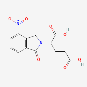 molecular formula C13H12N2O7 B3121858 Pentanedioic acid, 2-(1,3-dihydro-4-nitro-1-oxo-2H-isoindol-2-yl)- CAS No. 295357-72-1