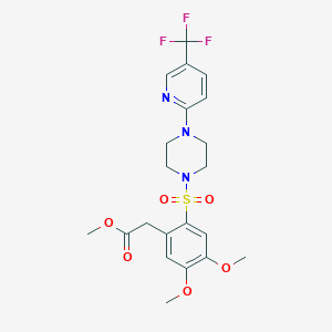 Methyl 2-(4,5-dimethoxy-2-((4-(5-(trifluoromethyl)(2-pyridyl))piperazinyl)sulfonyl)phenyl)acetate