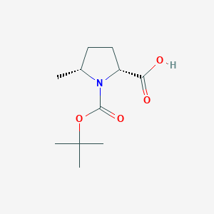molecular formula C11H19NO4 B3121907 (2R,5R)-1-(tert-butoxycarbonyl)-5-methylpyrrolidine-2-carboxylic acid CAS No. 296775-05-8