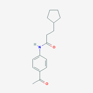 N-(4-acetylphenyl)-3-cyclopentylpropanamide