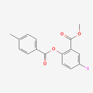 molecular formula C16H13IO4 B3121924 Methyl 5-iodo-2-((4-methylbenzoyl)oxy)benzenecarboxylate CAS No. 297150-02-8