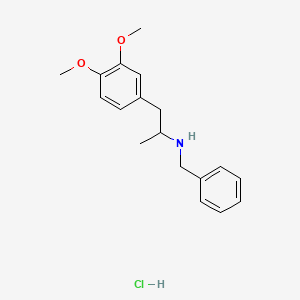 molecular formula C18H24ClNO2 B3121964 3,4-二甲氧基-α-甲基-N-(苯甲基)-苯乙胺，一水合氯化物 CAS No. 2980-07-6