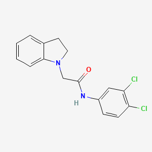 molecular formula C16H14Cl2N2O B3121987 N-(3,4-dichlorophenyl)-2-(2,3-dihydro-1H-indol-1-yl)acetamide CAS No. 298215-76-6