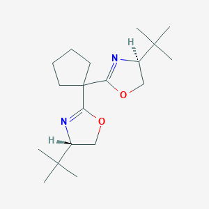 molecular formula C19H32N2O2 B3122009 (4S,4'S)-2,2'-Cyclopentylidenebis[4-tert-butyl-4,5-dihydrooxazole] CAS No. 298693-03-5