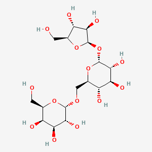 molecular formula C17H30O15 B3122025 beta-L-arabinofuranosyl alpha-D-galactopyranosyl-(1->6)-alpha-D-glucopyranoside CAS No. 299178-31-7