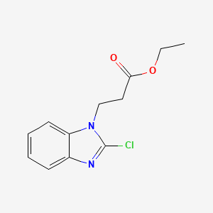 molecular formula C12H13ClN2O2 B3122045 Ethyl 3-(2-chlorobenzimidazol-1-yl)propanoate CAS No. 299418-50-1