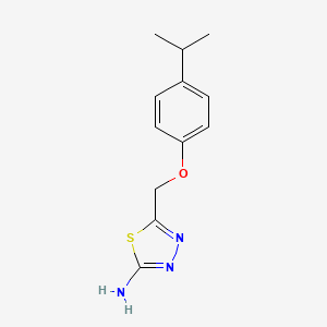 molecular formula C12H15N3OS B3122067 5-((4-Isopropylphenoxy)methyl)-1,3,4-thiadiazol-2-amine CAS No. 299441-42-2