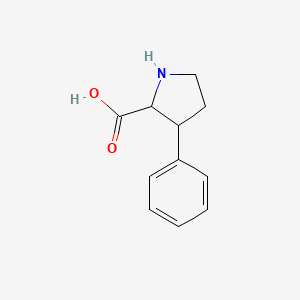 molecular formula C11H13NO2 B3122138 3-phenylpyrrolidine-2-carboxylic Acid CAS No. 3005-68-3