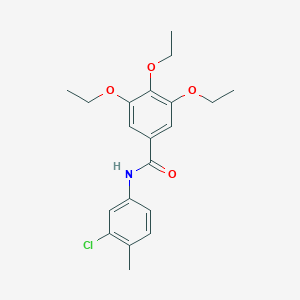molecular formula C20H24ClNO4 B312214 N-(3-chloro-4-methylphenyl)-3,4,5-triethoxybenzamide 