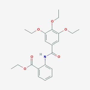 molecular formula C22H27NO6 B312220 Ethyl 2-[(3,4,5-triethoxybenzoyl)amino]benzoate 