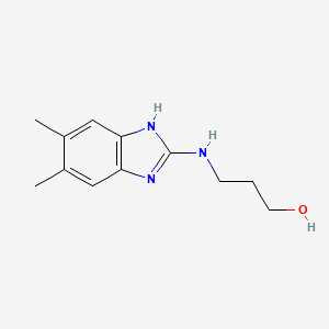 molecular formula C12H17N3O B3122223 3-(5,6-Dimethyl-1h-benzo[d]imidazol-2-ylamino)propan-1-ol CAS No. 301163-47-3